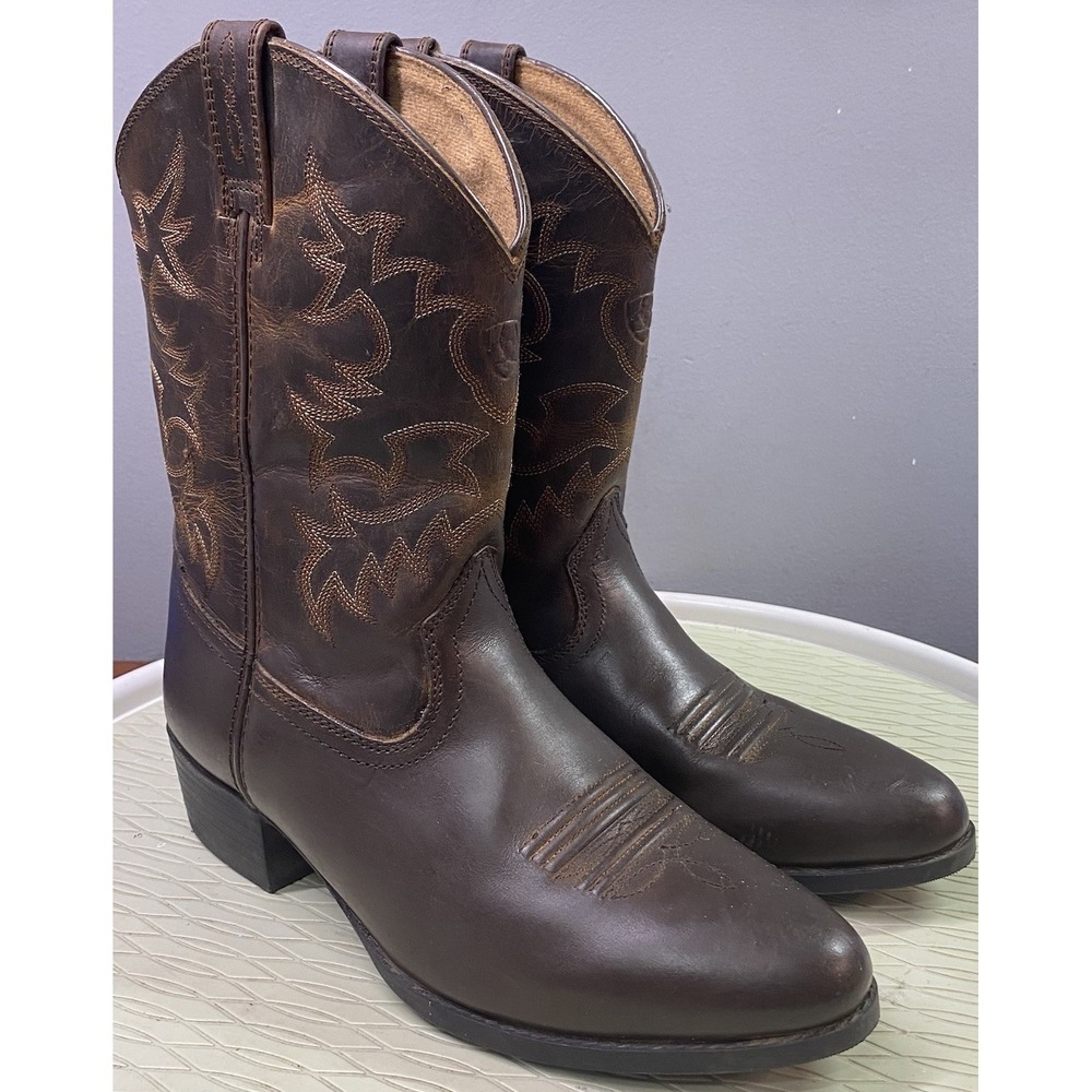 Ariat Womens‎ Heritage Leather Brown Western Cowboy Boots Riding Cowgirl Sz. 5